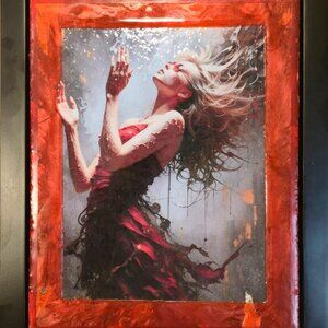ORIGINAL Framed Painting- Bathed in Light- 8" X 10" Modern, Surrealism